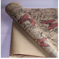 Бумага Крафт с рисунком "Бабочки", 70 см, 400гр, 70г/м2