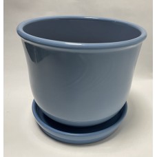 Горшок керамика с поддоном 3л (голубой)