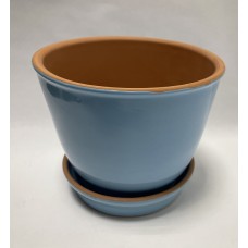 Горшок керамика с поддоном 1,5л (голубой)
