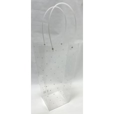 Пакет-ваза для цветов Горошек белый 28,5x42,5x14