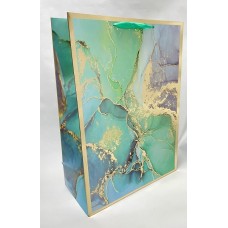 Пакет подарочный Мрамор, 32x45x15см, зелёно-серый