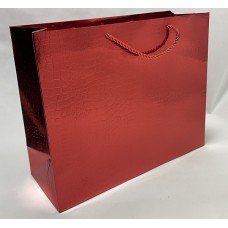 Пакет подарочный Кожа крокодила, 32x26x12см, красный