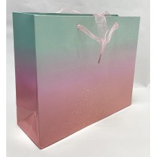 Пакет подарочный Градиент, 32x26x11см, розово-голубой