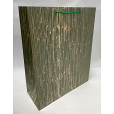 Пакет подарочный Полосы, 26x32x10см, зелёный