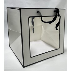 Пакет с окном крафт белый, 30x30x30см