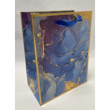 Пакет подарочный Мрамор, 18x23x10см, сине-фиолетовый