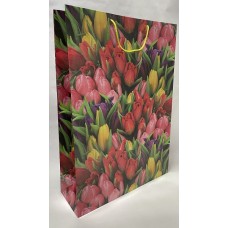 Пакет подарочный Цветы тюльпаны, 43x62x15см